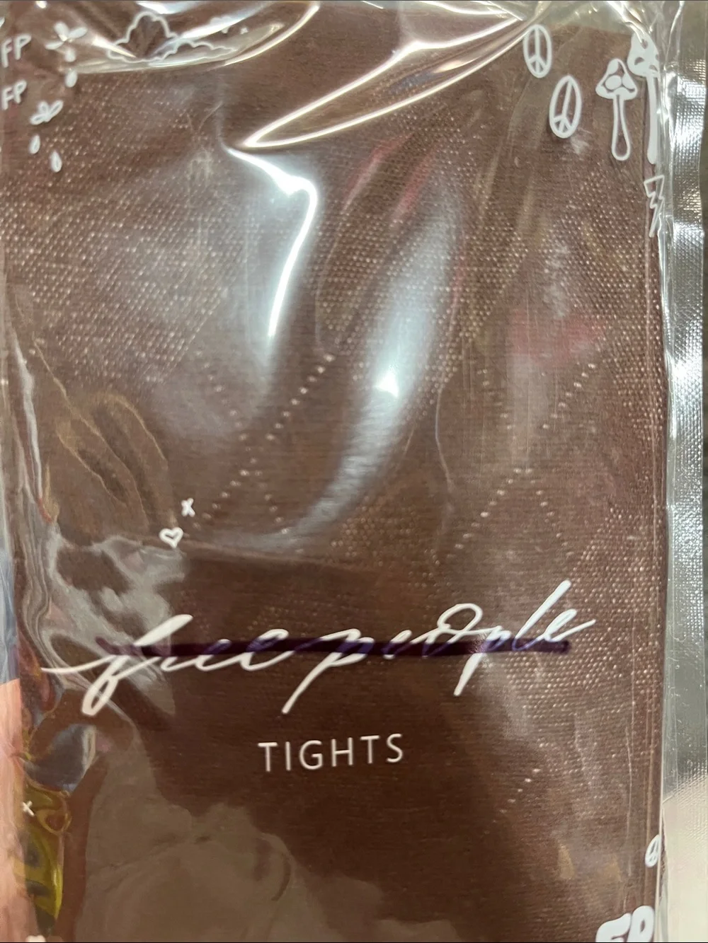 Free People Argyle Illure Brown Tights Small New in Package